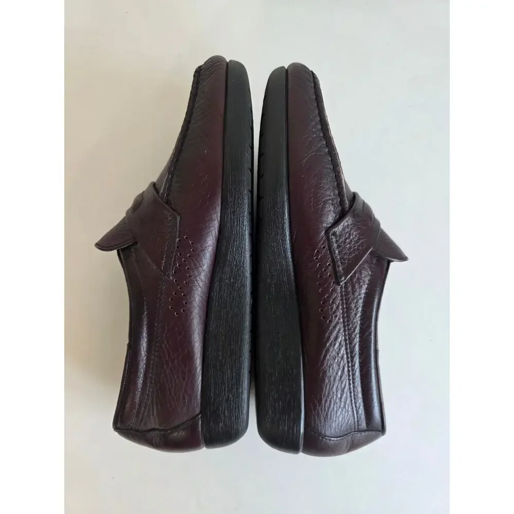 SAS Mens Alamo Penny Loafers Burgandy Red Sz 10.5 Wide